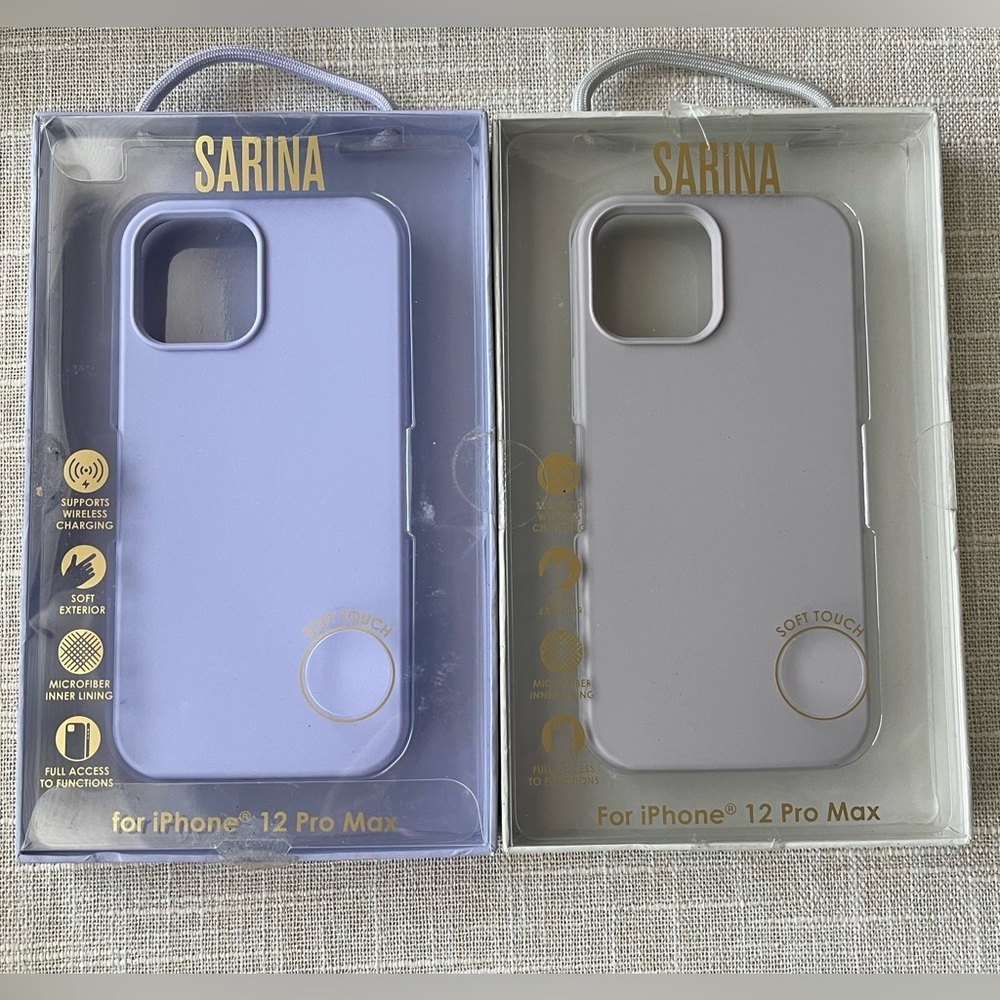 Sarina iPhone 12 Pro Max Silicone Case 2 Pack Purple